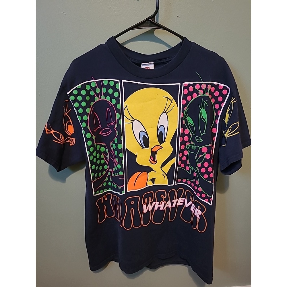 Vintage Looney Tunes Tweety Bird Whatever Tee Size Large Made In USA